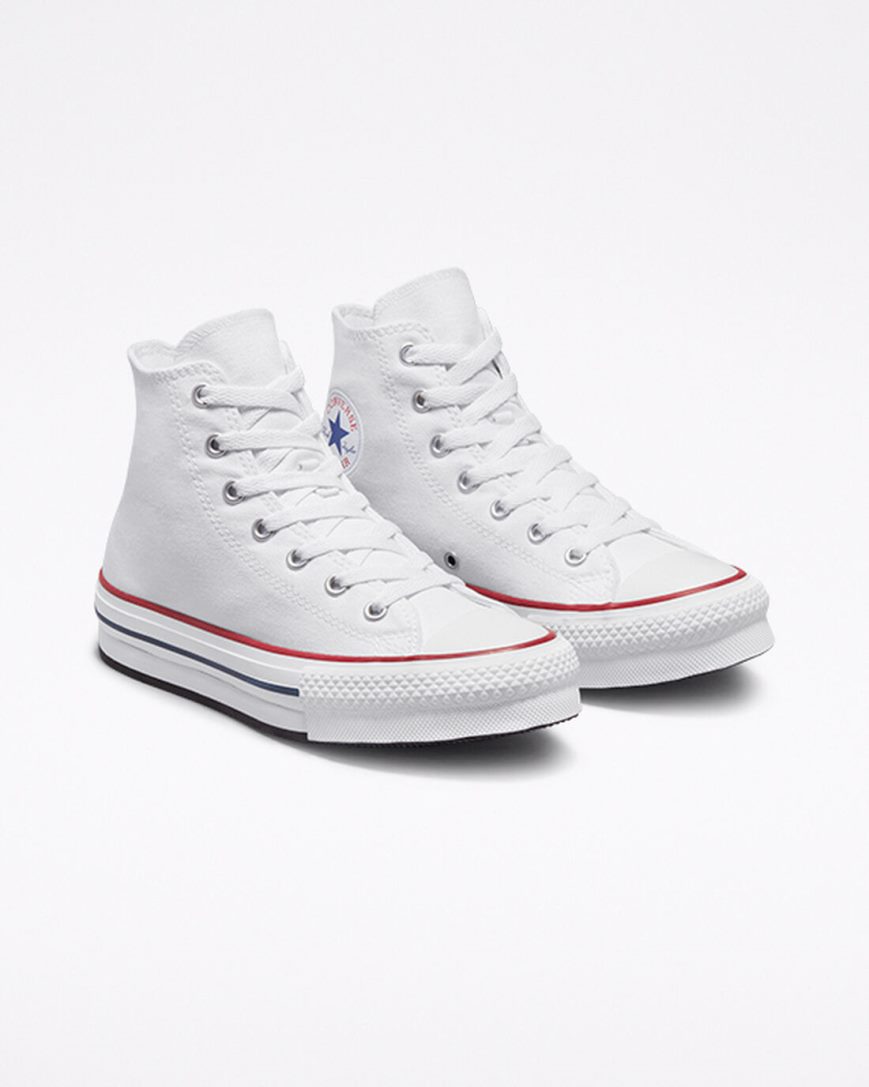 Pantofi Platforma Fete Converse Chuck Taylor All Star Lift Inalti Albi Rosii Inchis Bleumarin | RO CDLYV951